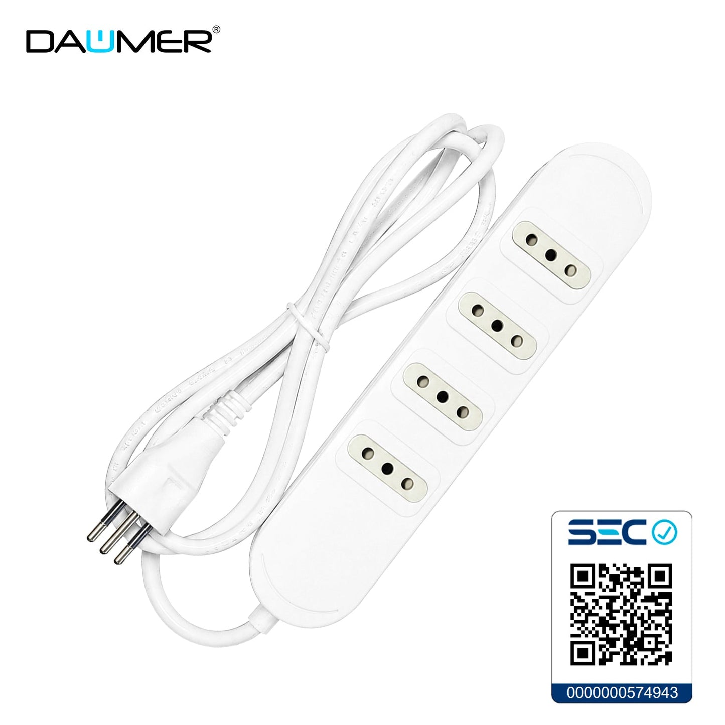 ALARGADOR 4 ENCHUFES BLANCO 3MTS