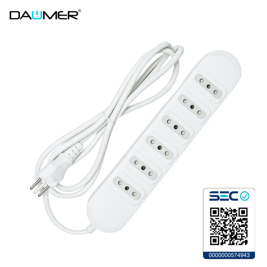 ALARGADOR 6 ENCHUFES BLANCO 1.5MTS