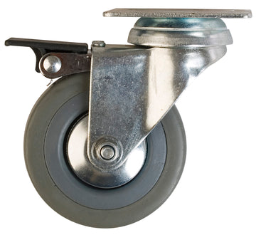 RUEDA GRIS DE GOMA CON BASE GIRATORIA