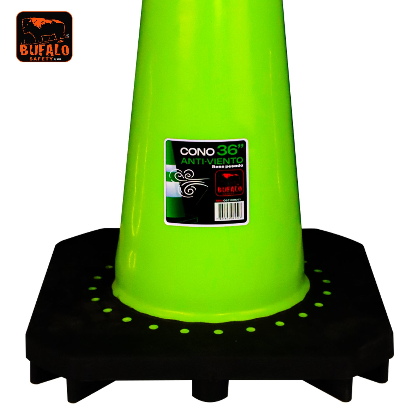 CONO REFLECTANTE VERDE ANTI VIENTO 36"