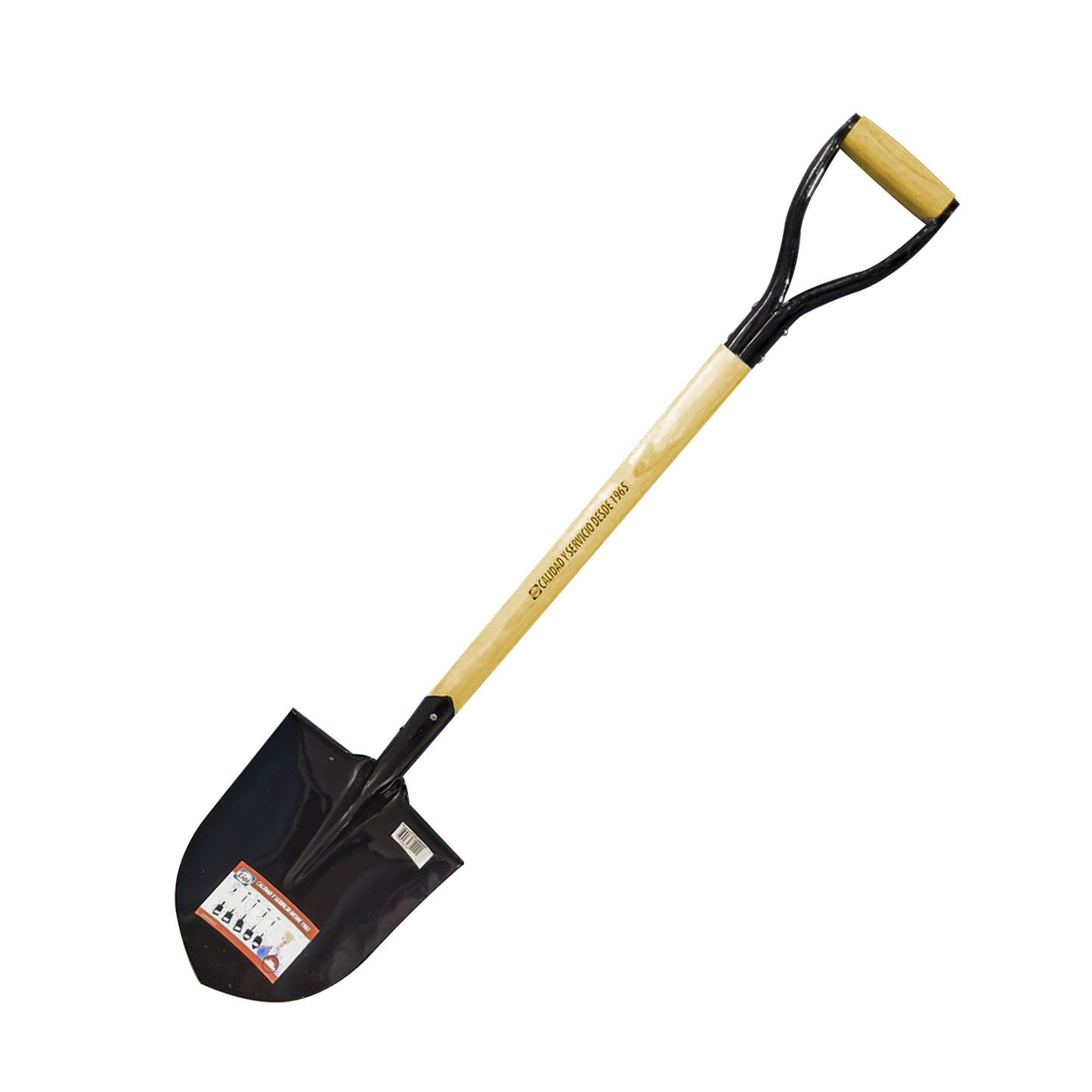 PALA PUNTA HUEVO MANGO DE MADERA