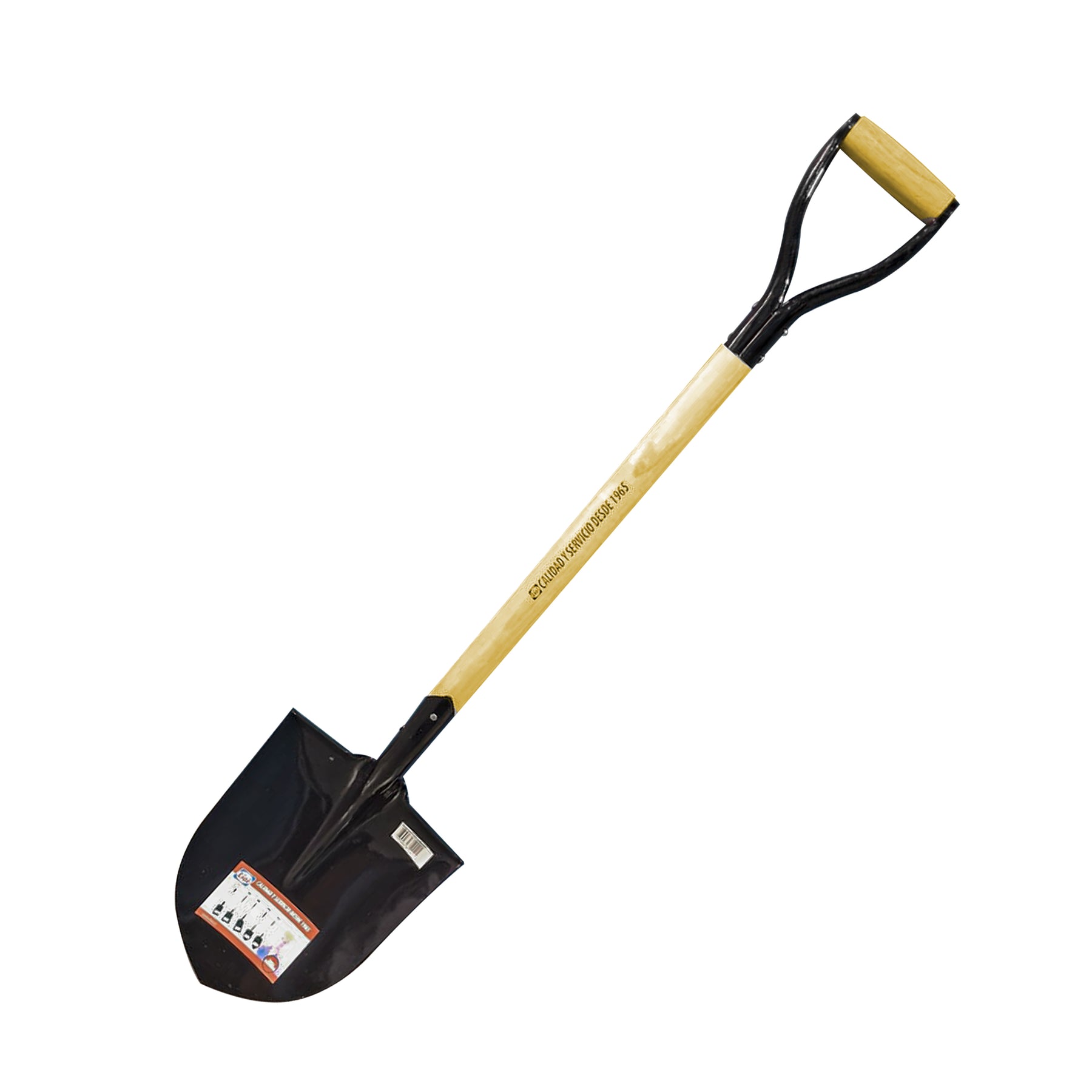 PALA PUNTA HUEVO MANGO DE MADERA