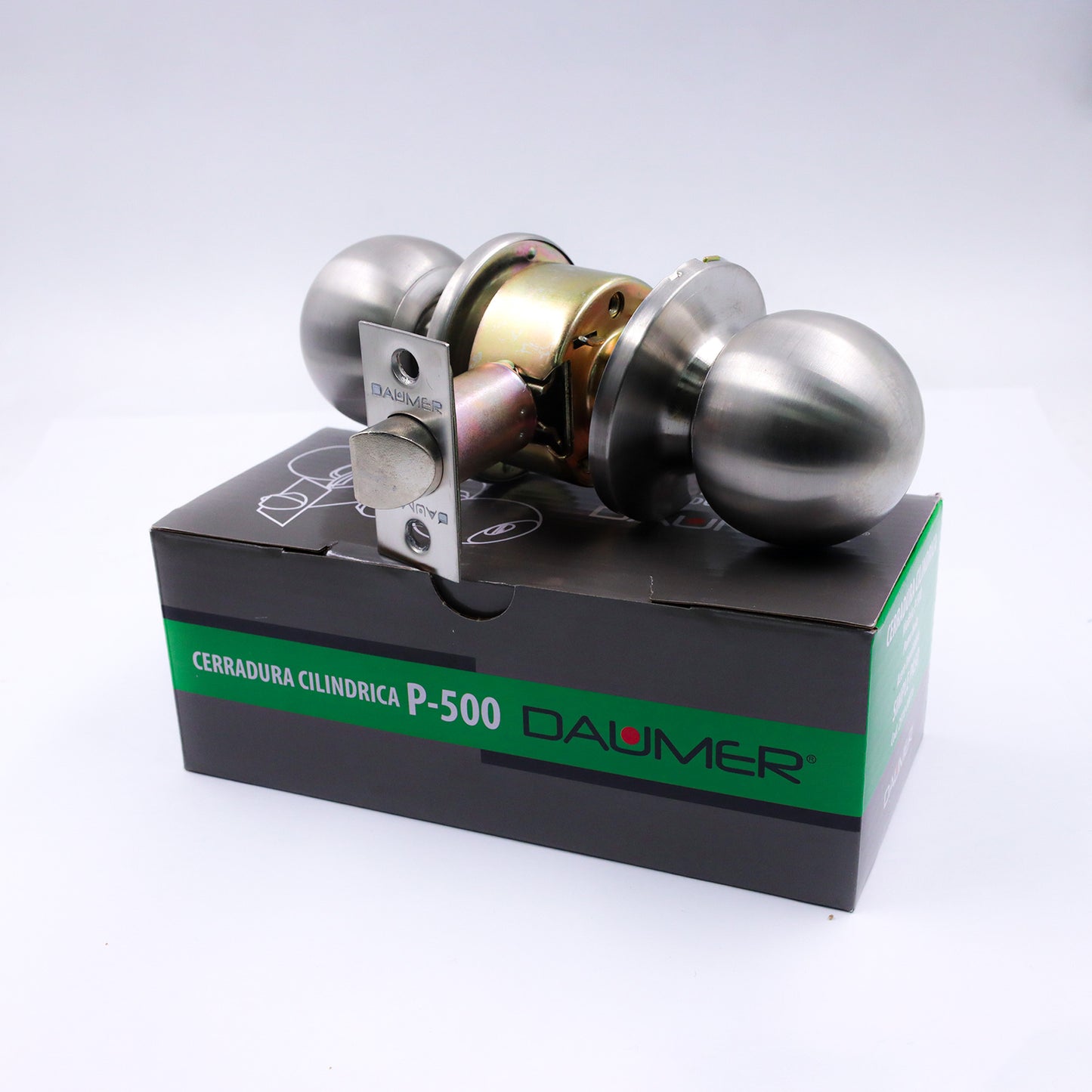 CERRADURA POMO CILÍNDRICA 500 ACERO INOX.