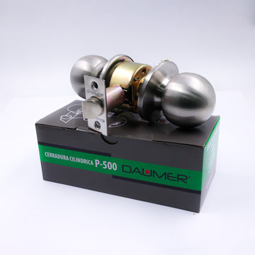 CERRADURA POMO CILÍNDRICA 500 ACERO INOX.