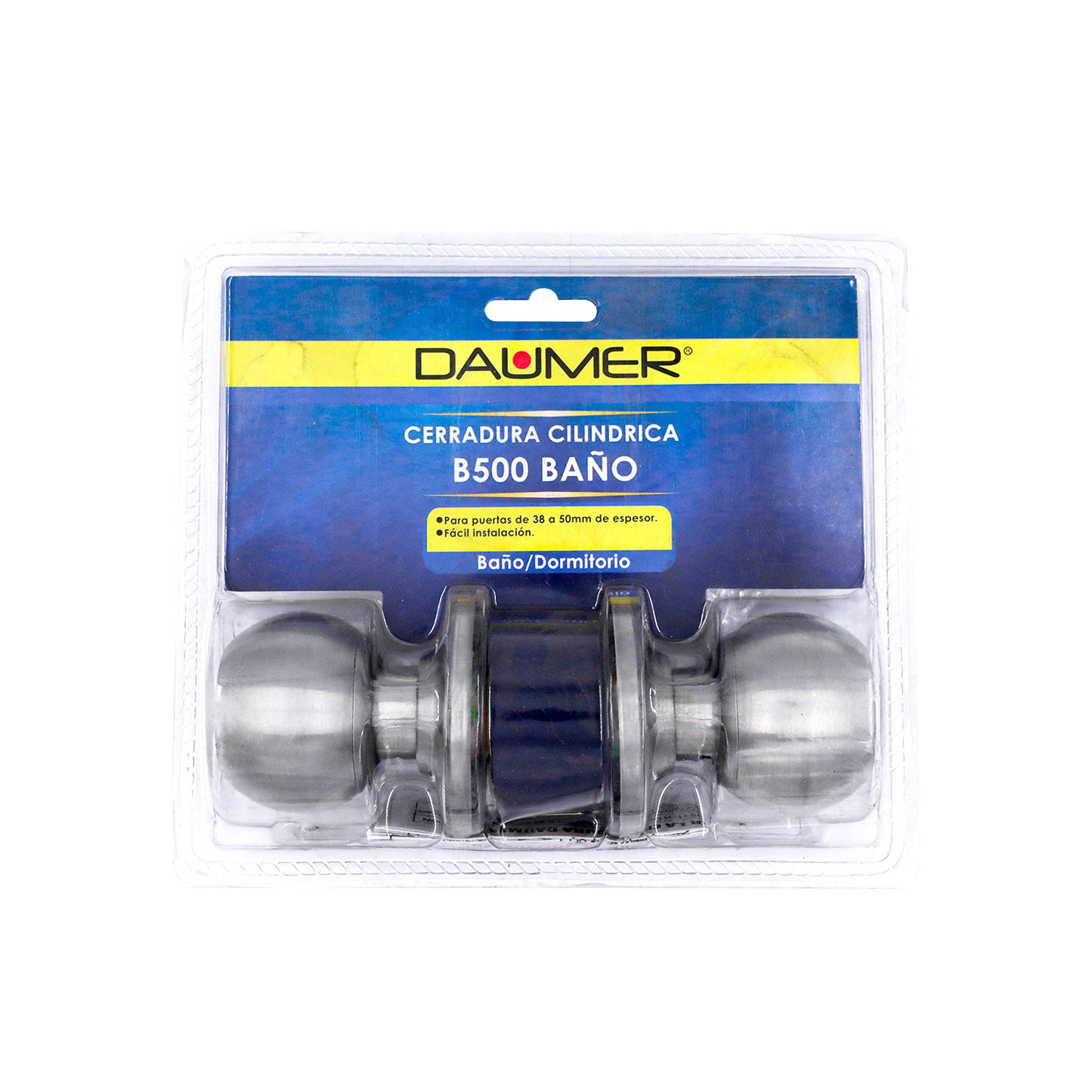 CERRADURA POMO CILÍNDRICA 500 ACERO INOX.