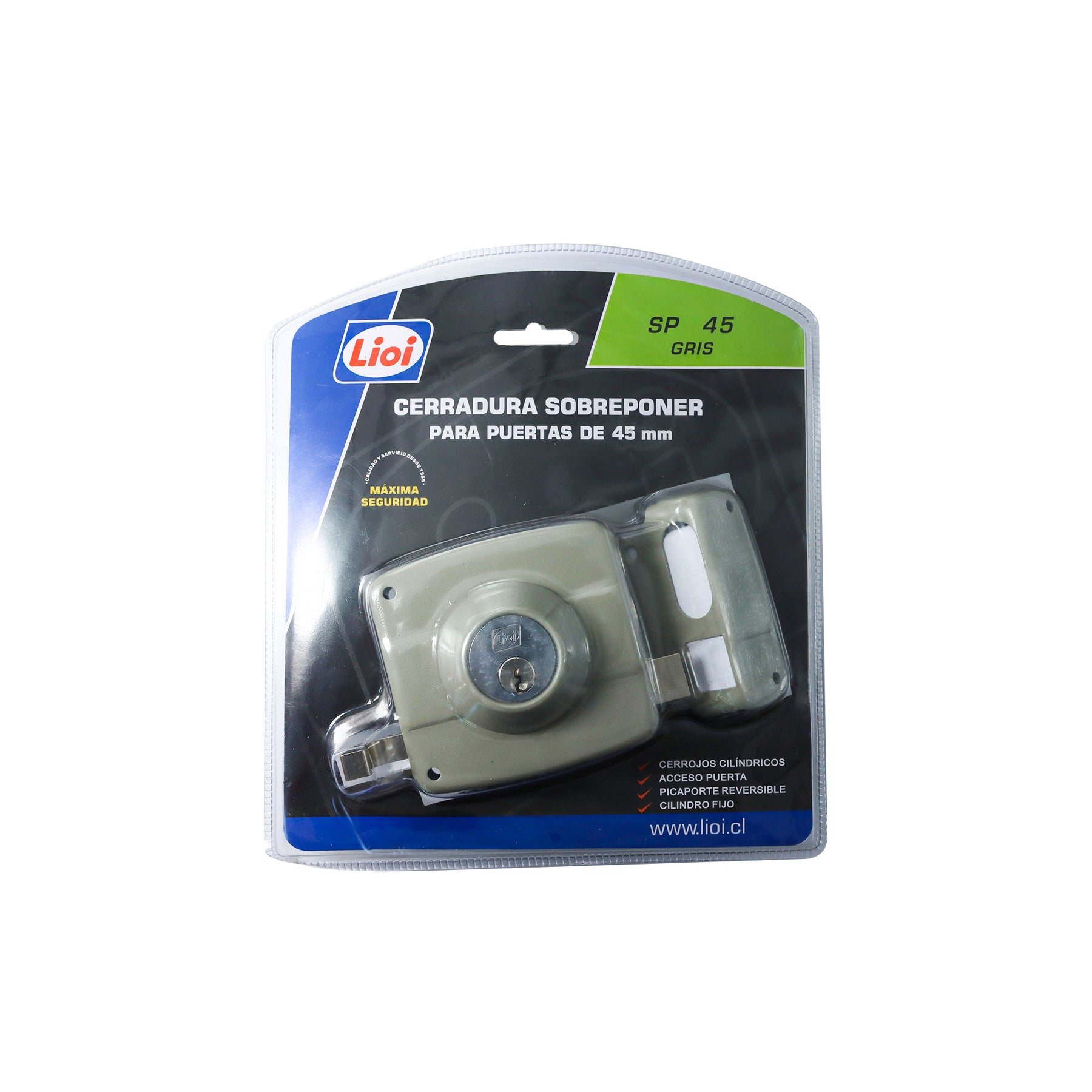 CERRADURA DE SOBREPONER 45MM CILINDRO FIJO