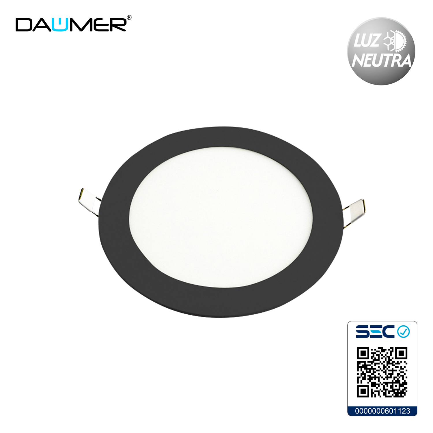 EMBUTIDO LED REDONDO NEGRO 18W