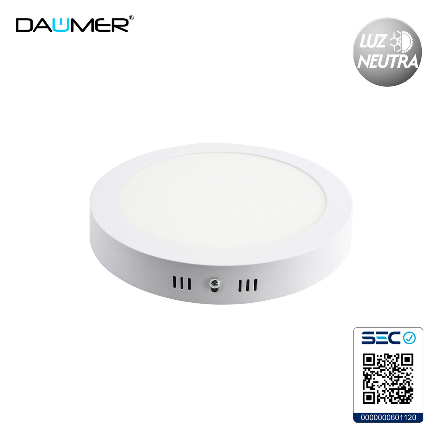 SOBREPUESTO LED REDONDO BLANCO 12W