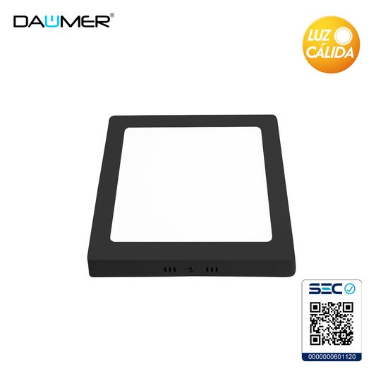 SOBREPUESTO LED CUADRADO NEGRO 24W