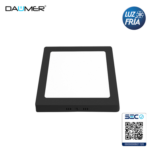 SOBREPUESTO LED CUADRADO NEGRO 12W