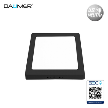 SOBREPUESTO LED CUADRADO NEGRO 12W
