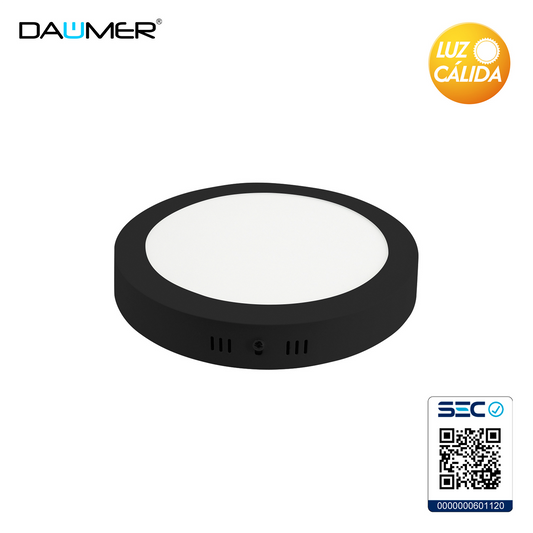 SOBREPUESTO LED REDONDO NEGRO 18W