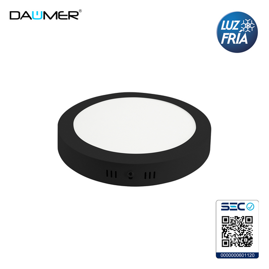 SOBREPUESTO LED REDONDO NEGRO 24W
